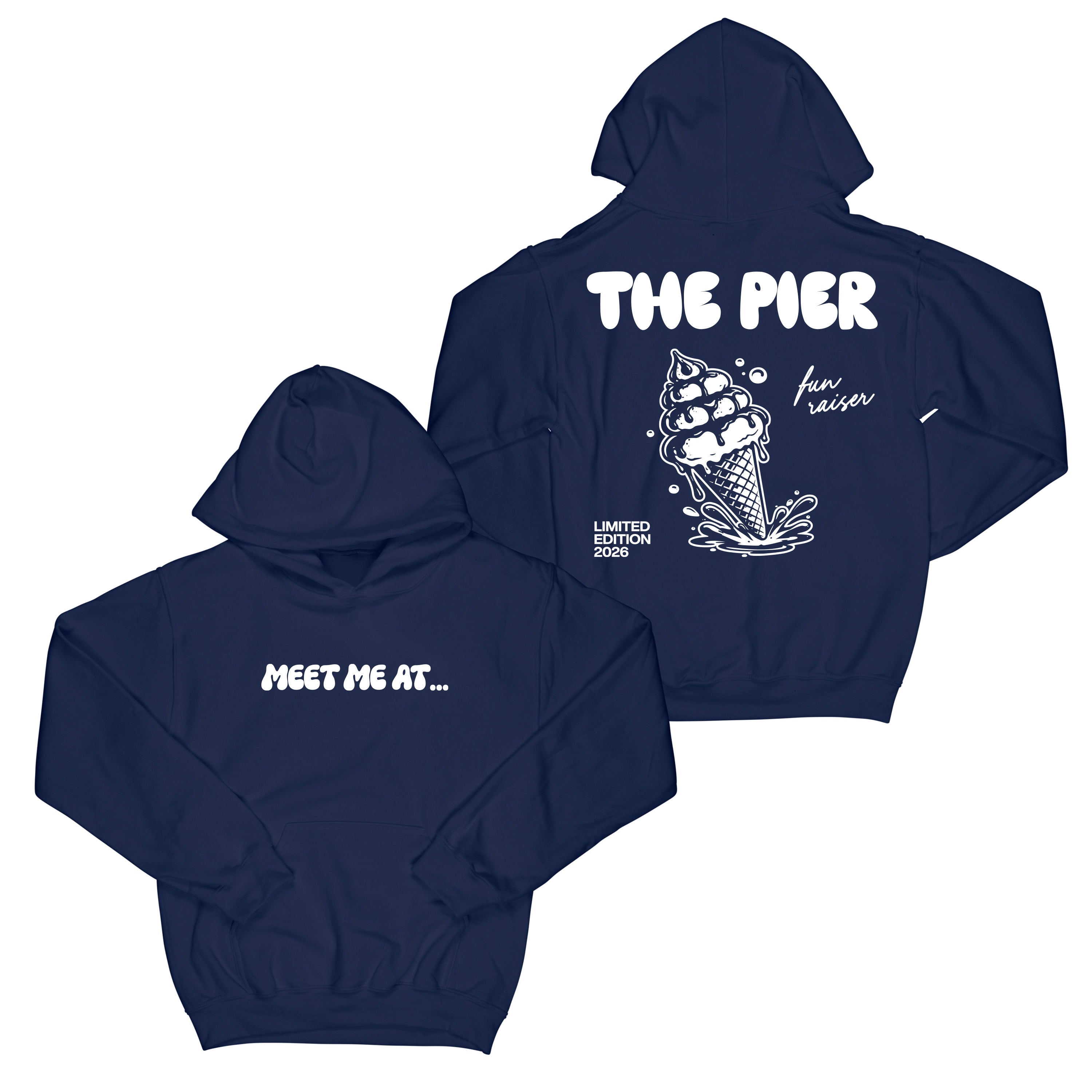 Pier Day Puff Print "Navy Blue" Hoodie