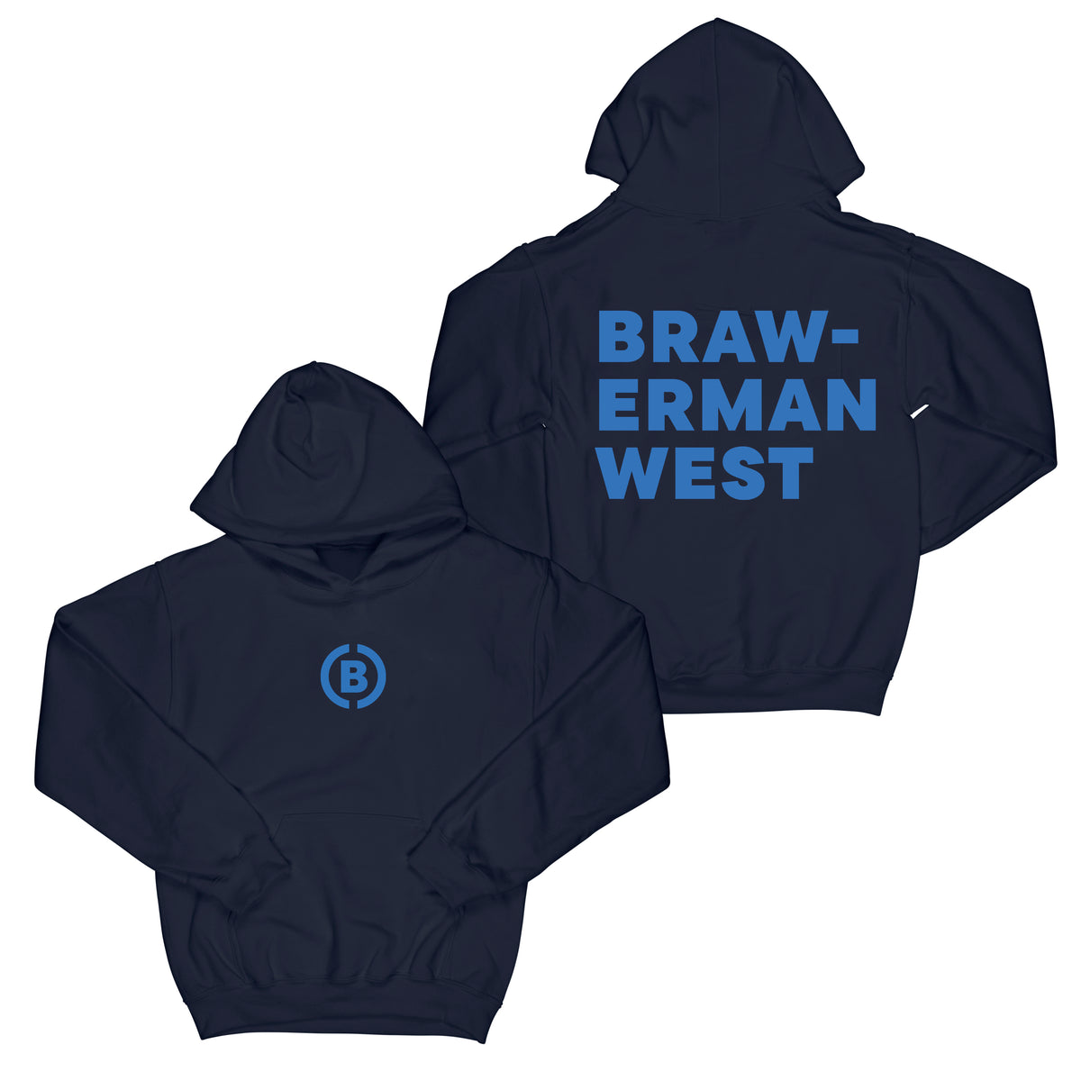 Brawerman Puff Logo "Navy" Hoodie