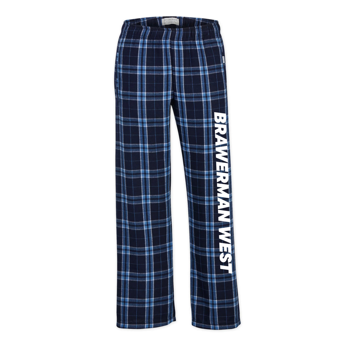 Brawerman Printed Logo "Navy/Columbia Plaid" Pajama Pants