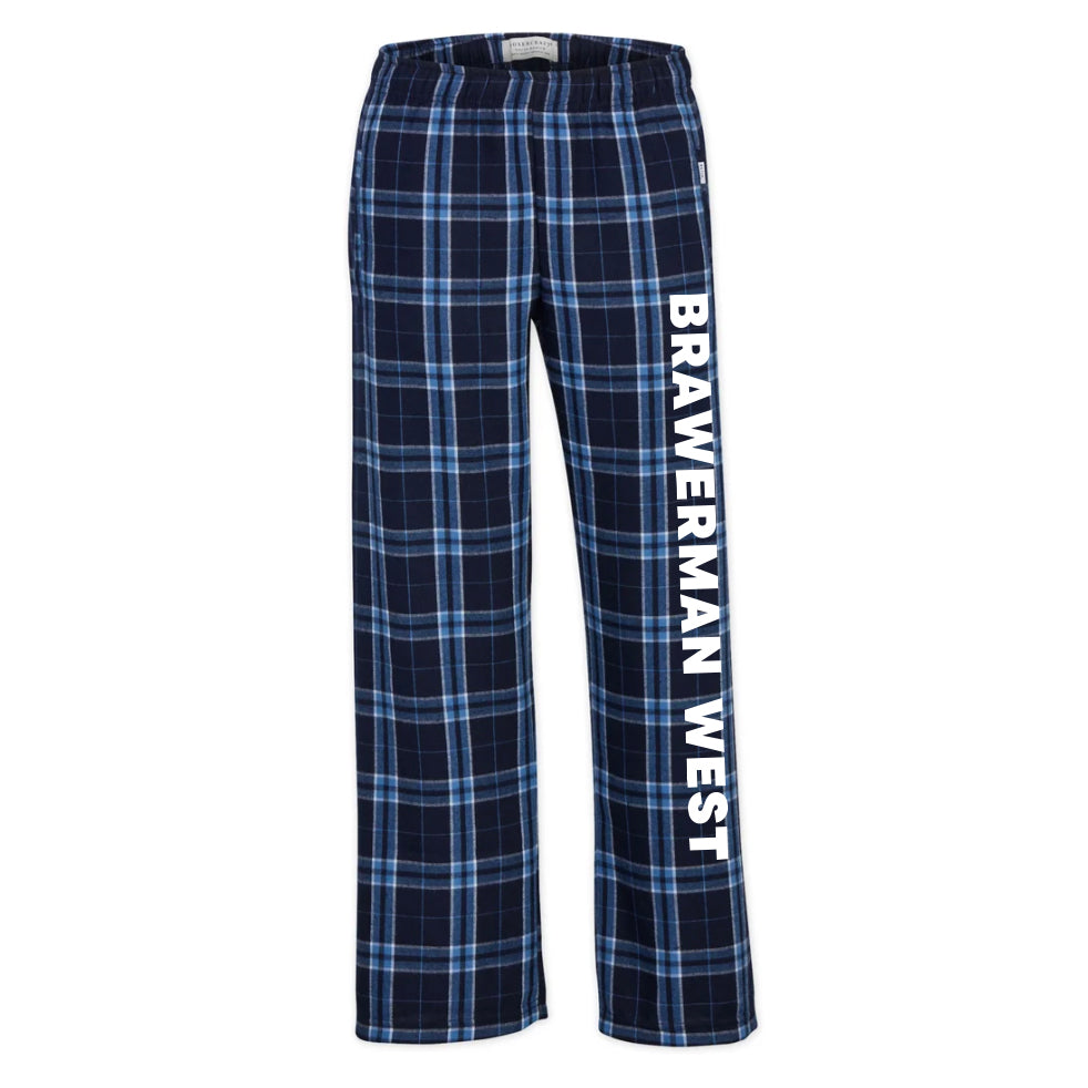 Brawerman Printed Logo "Navy/Columbia Plaid" Pajama Pants (Copy)